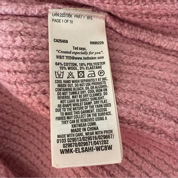 Ted Baker NWTs Elsahi Frill Pink Peplum Sweater size 8 Romantic Feminine - Picture 8 of 10